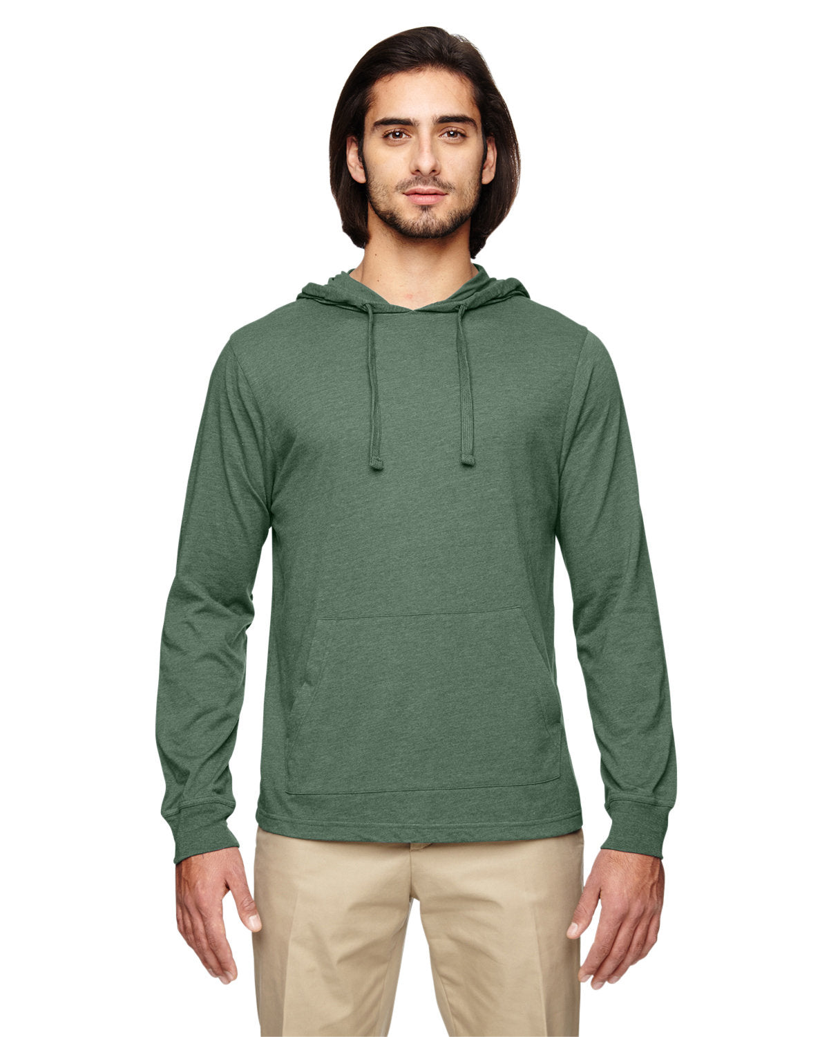 econscious 4.25 oz. Blended Eco Jersey Pullover Hoodie-Men's Layering-econscious-Asparagus-S-Thread Logic