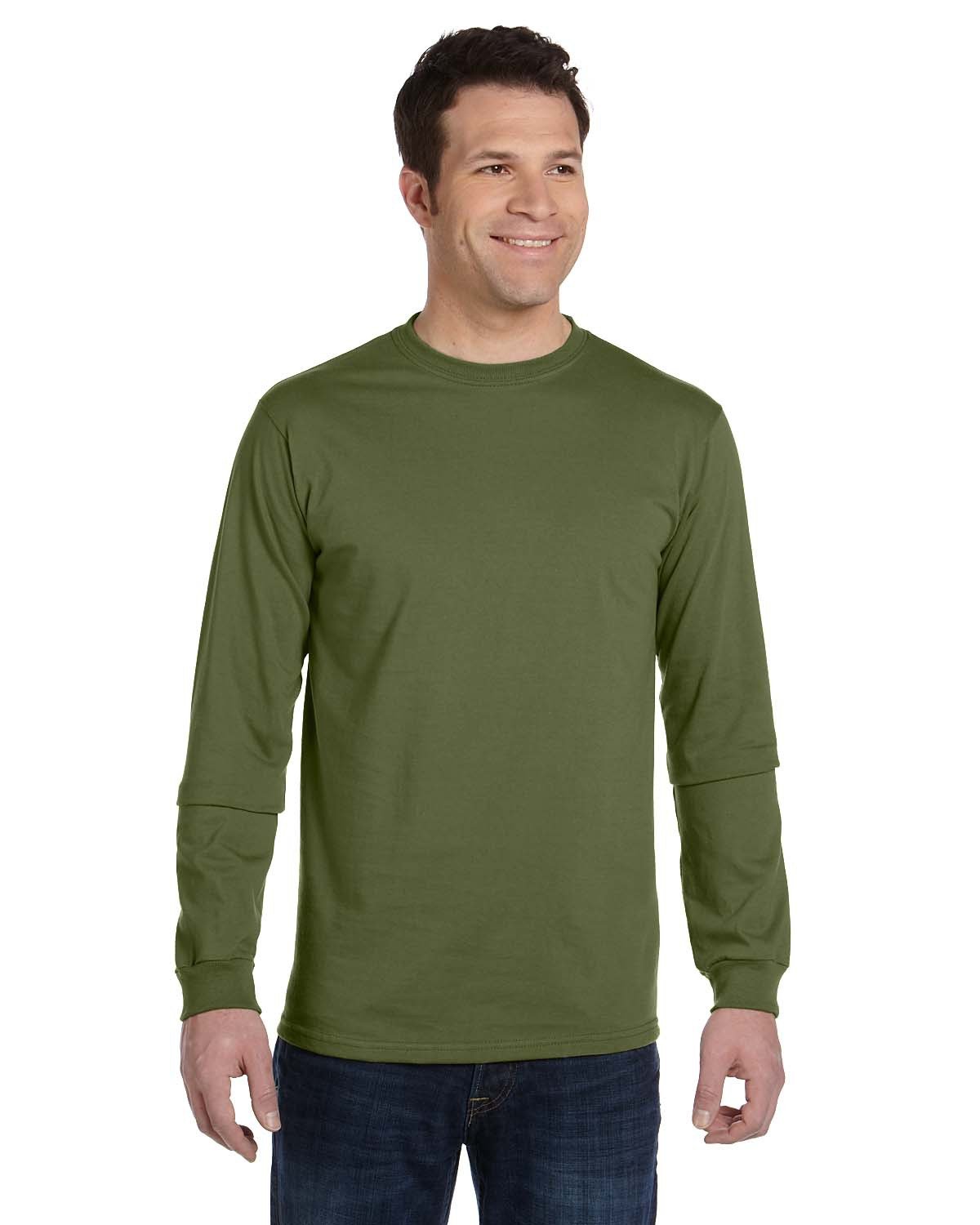 econscious 5.5 oz., 100% Organic Cotton Classic Long-Sleeve T-Shirt-Men's T Shirts-econscious-Olive-S-Thread Logic