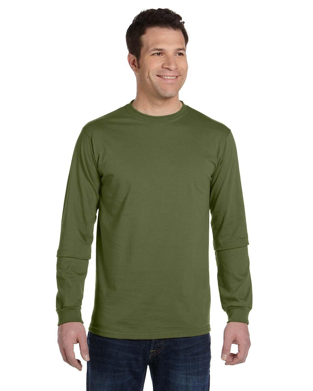 econscious 5.5 oz., 100% Organic Cotton Classic Long-Sleeve T-Shirt-Men's T Shirts-econscious-Olive-S-Thread Logic