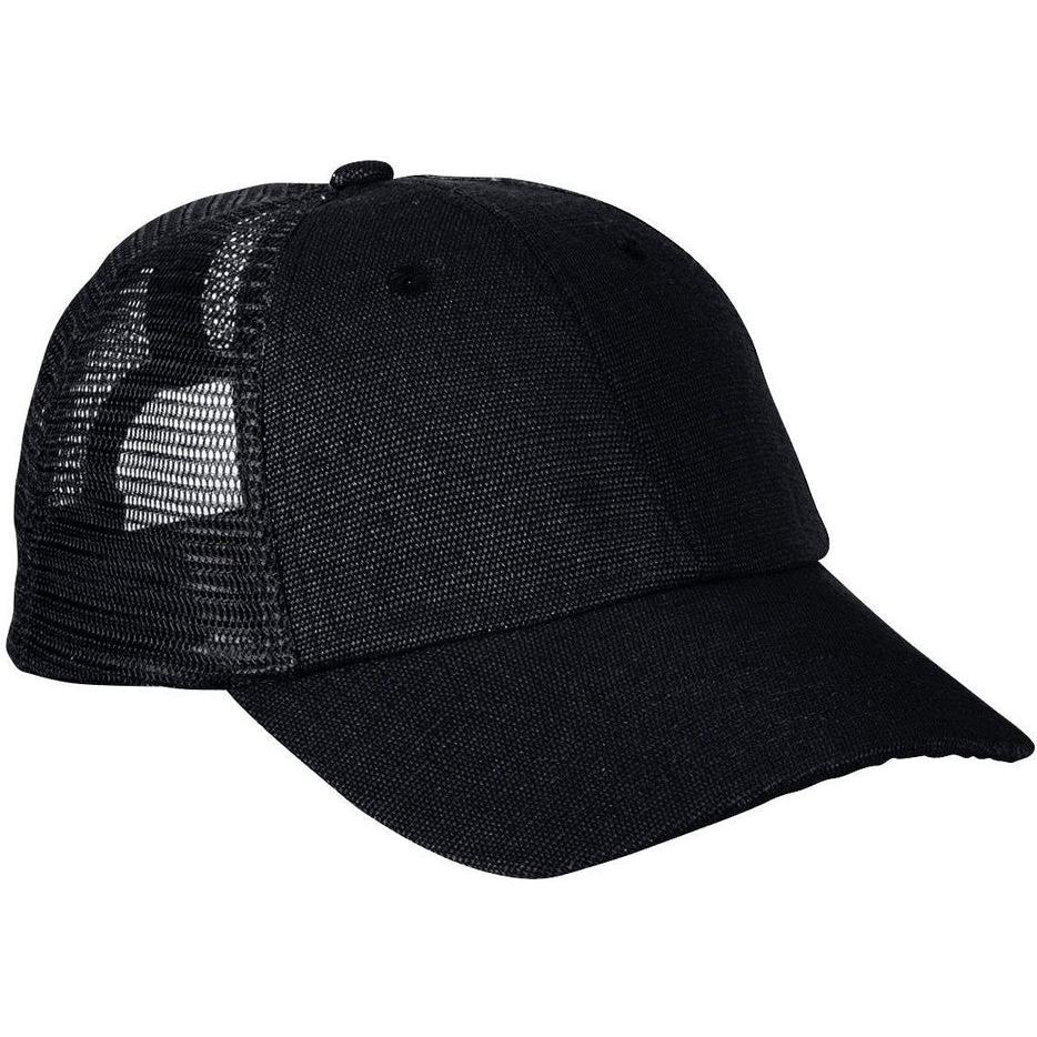 no-logo econscious 6.8 oz. Hemp Washed Soft Mesh Trucker-Caps-econscious-Black/Black-OSFA-Thread Logic