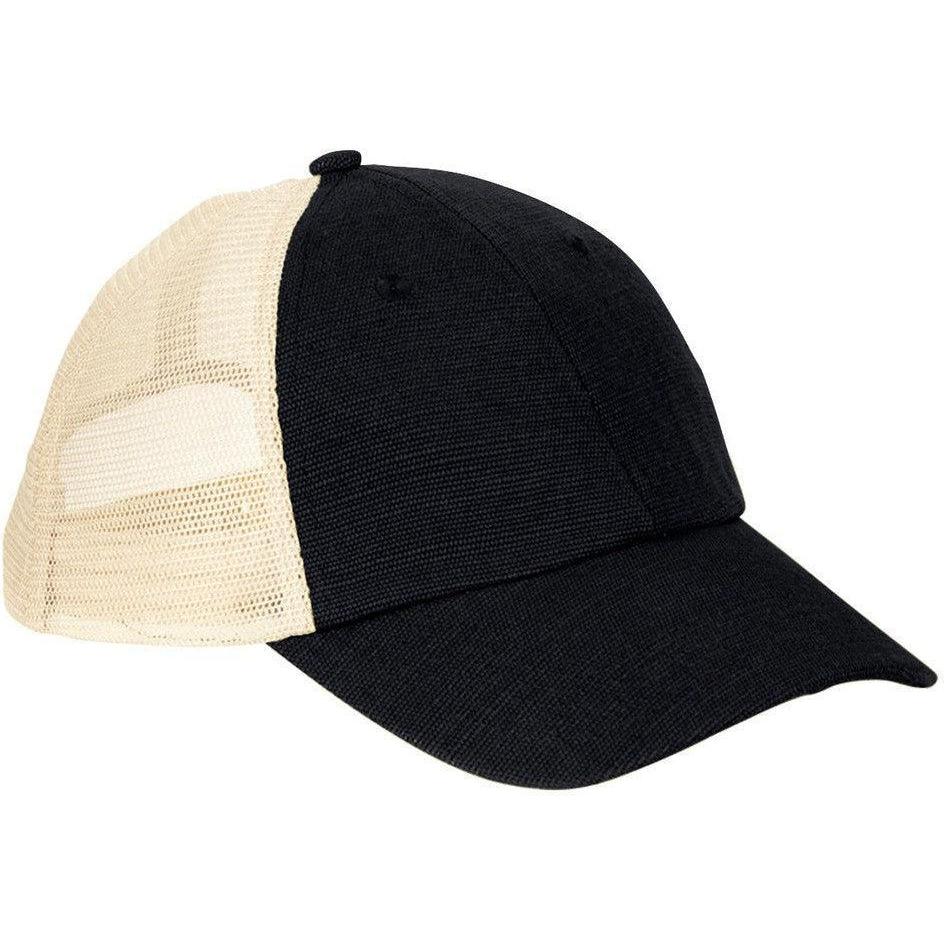 no-logo econscious 6.8 oz. Hemp Washed Soft Mesh Trucker-Caps-econscious-Black/Oyster-OSFA-Thread Logic