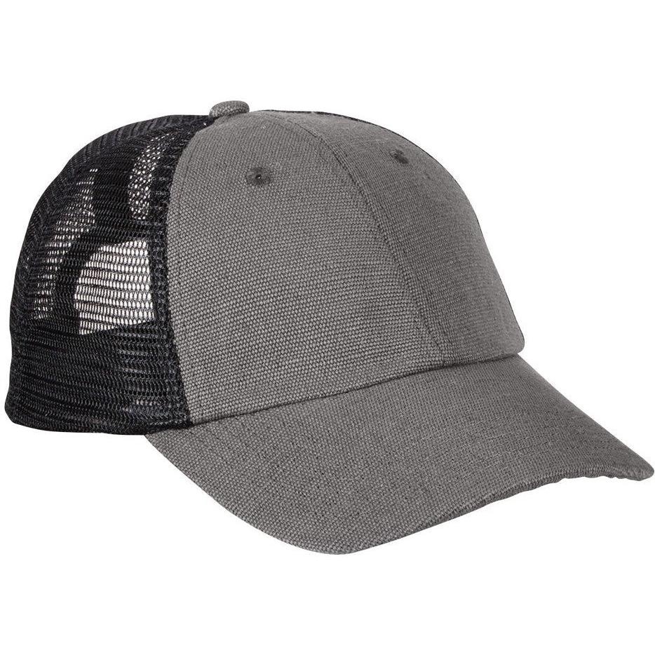 no-logo econscious 6.8 oz. Hemp Washed Soft Mesh Trucker-Caps-econscious-Charcoal/Black-OSFA-Thread Logic