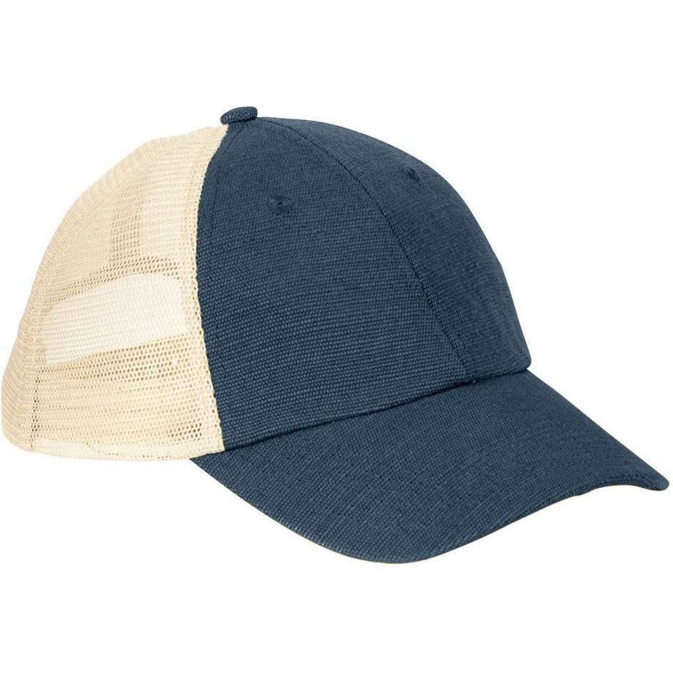 no-logo econscious 6.8 oz. Hemp Washed Soft Mesh Trucker-Caps-econscious-Navy/Oyster-OSFA-Thread Logic