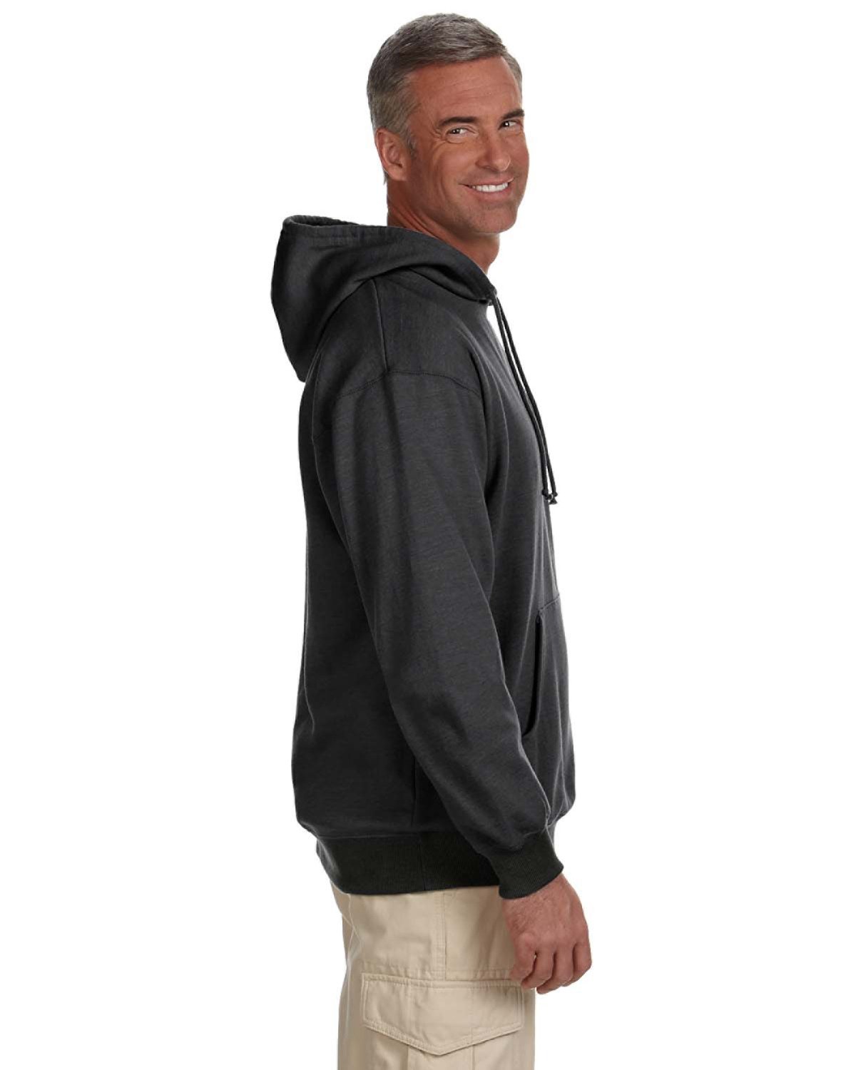 no-logo econscious 7 oz. Organic/Recycled Heathered Fleece Pullover Hood-Men's Layering-econscious-Thread Logic