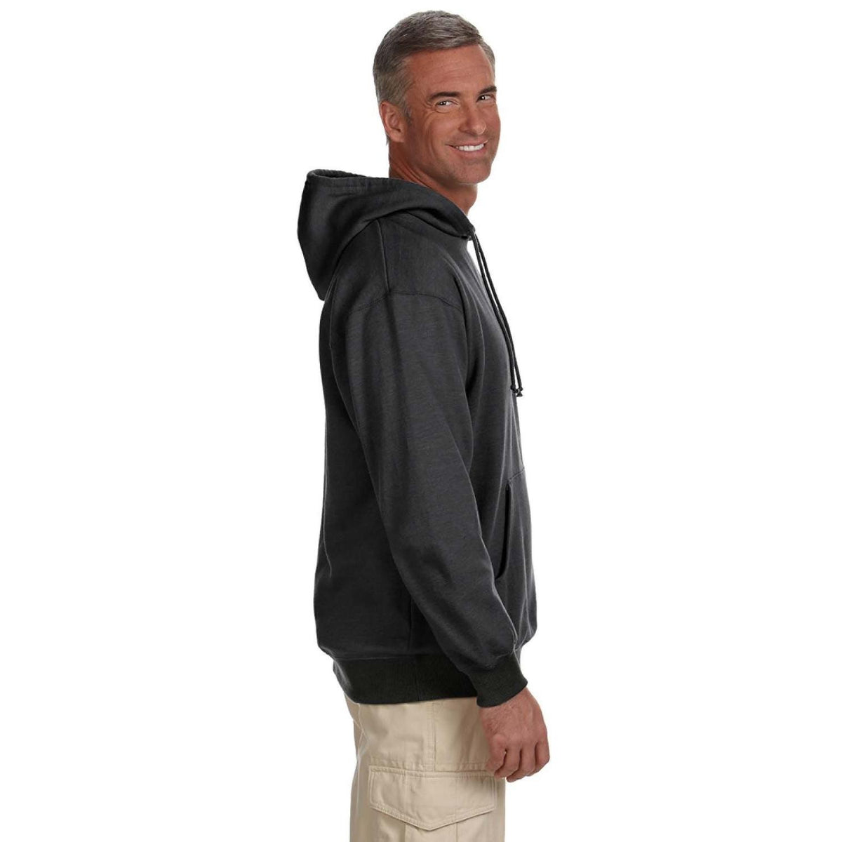 no-logo econscious 7 oz. Organic/Recycled Heathered Fleece Pullover Hood-Men's Layering-econscious-Thread Logic