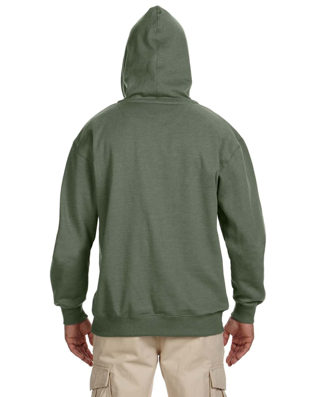 no-logo econscious 7 oz. Organic/Recycled Heathered Fleece Pullover Hood-Men's Layering-econscious-Thread Logic