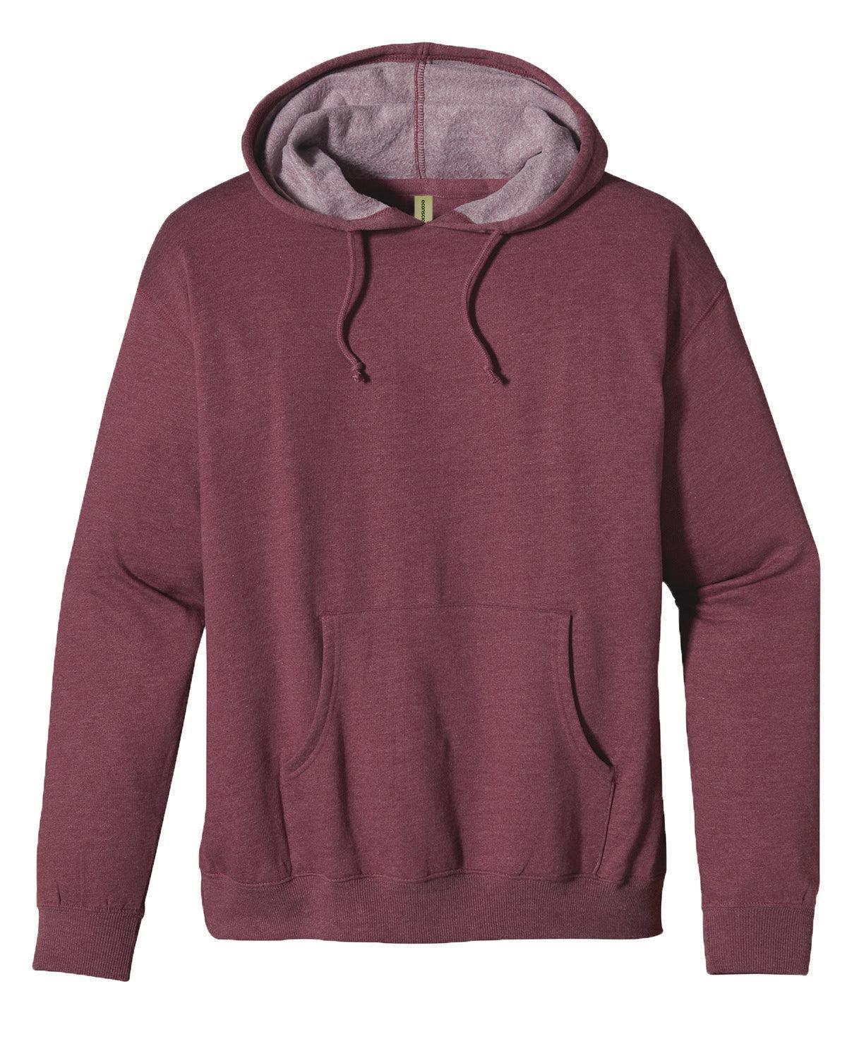 econscious 7 oz. Organic/Recycled Heathered Fleece Pullover Hood-Men's Layering-econscious-Berry-S-Thread Logic