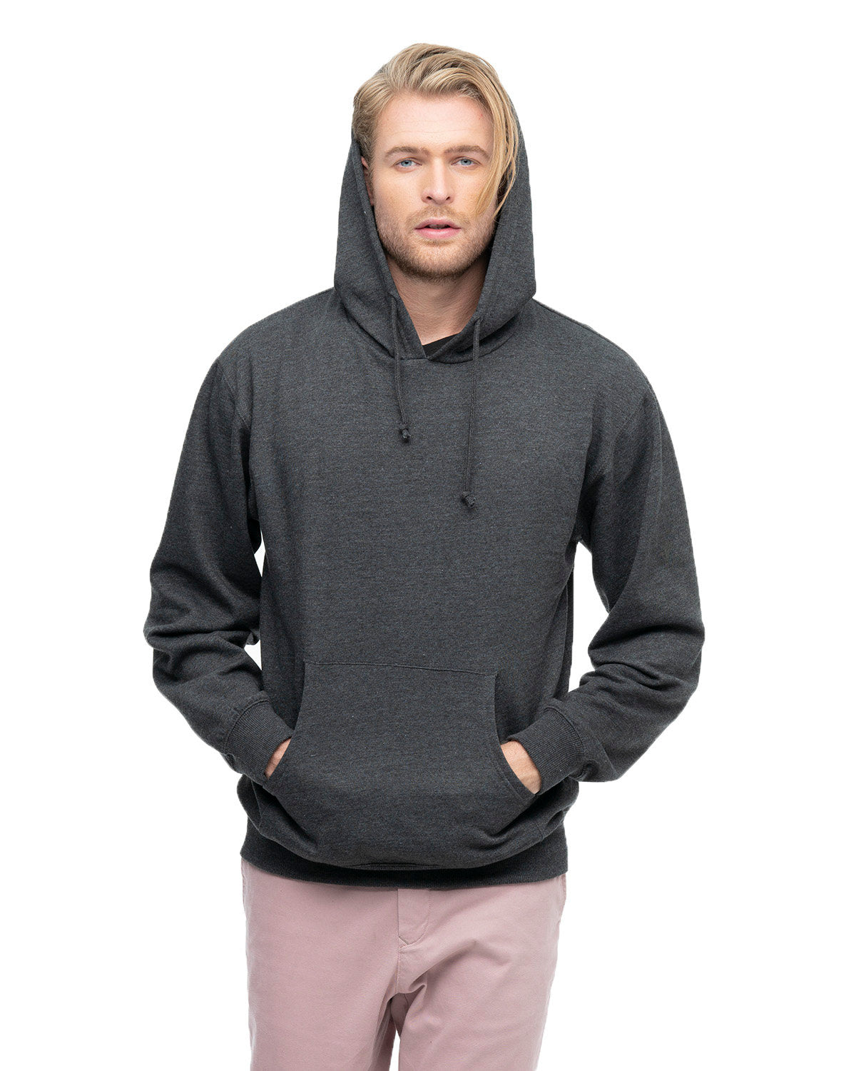 econscious 7 oz. Organic/Recycled Heathered Fleece Pullover Hood-Men's Layering-econscious-Charcoal-S-Thread Logic