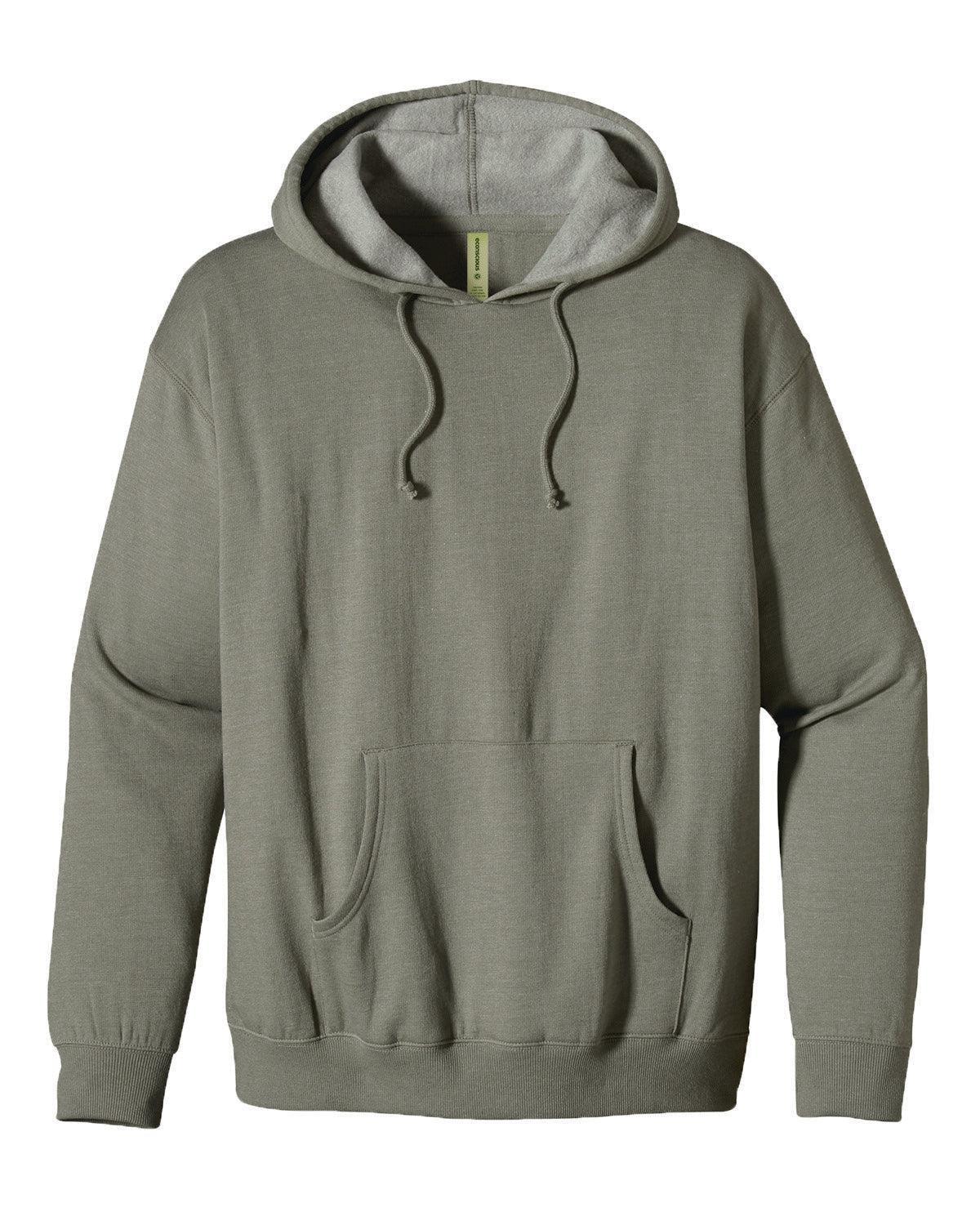 econscious 7 oz. Organic/Recycled Heathered Fleece Pullover Hood-Men's Layering-econscious-Military Green-S-Thread Logic