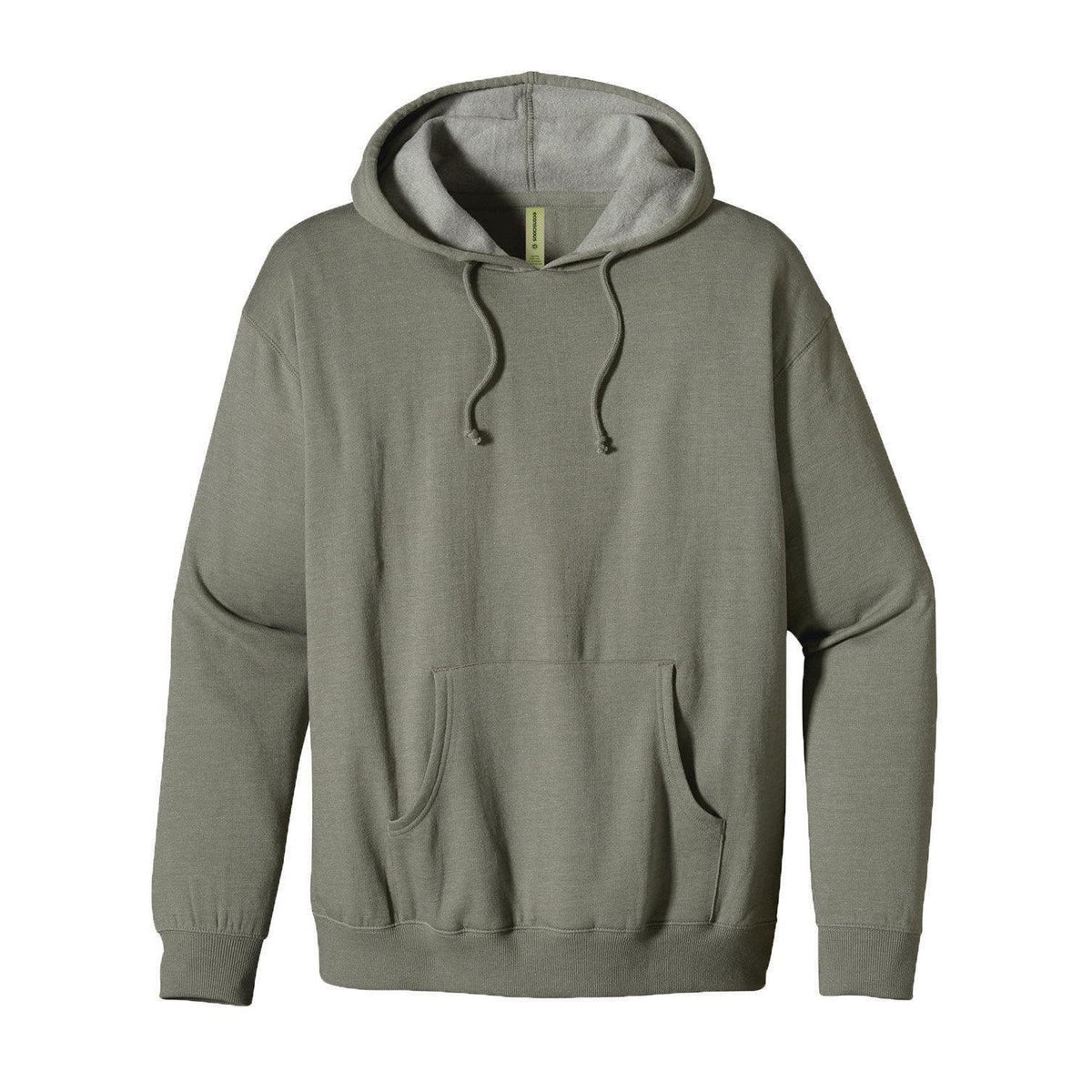 no-logo econscious 7 oz. Organic/Recycled Heathered Fleece Pullover Hood-Men's Layering-econscious-Military Green-S-Thread Logic