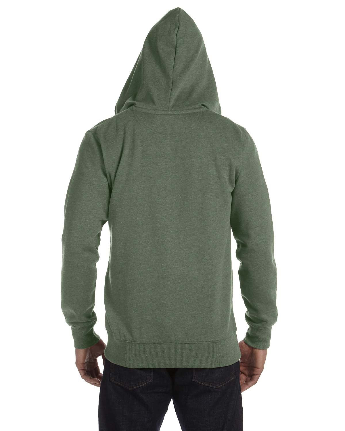 no-logo econscious 7 oz. Organic/Recycled Heathered Full-Zip Hood-Men's Layering-econscious-Thread Logic