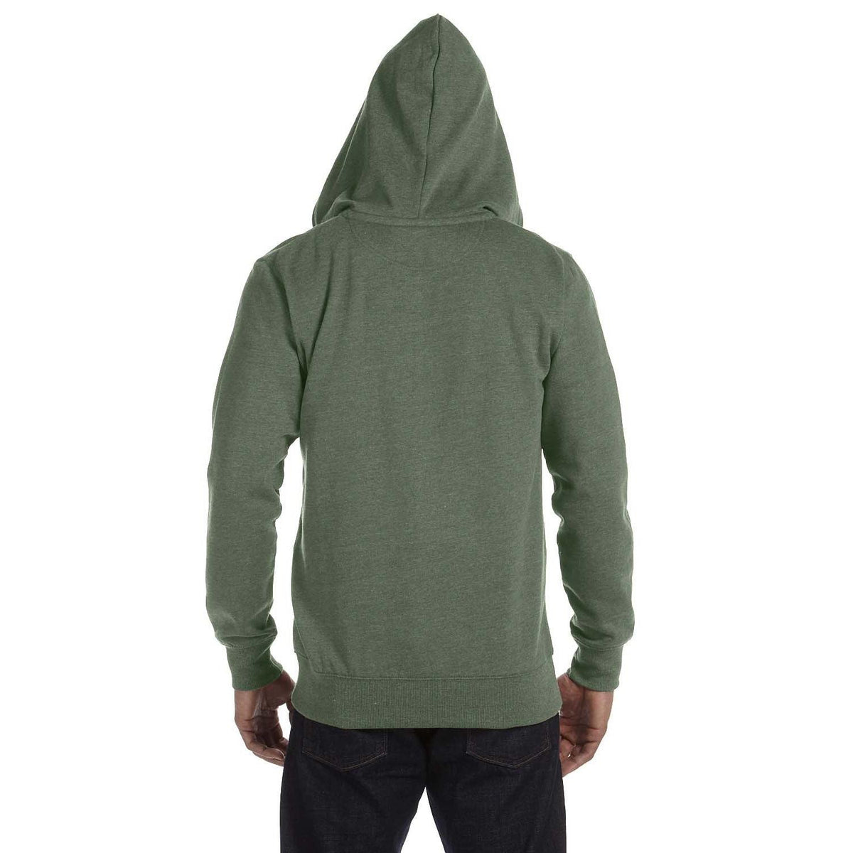 no-logo econscious 7 oz. Organic/Recycled Heathered Full-Zip Hood-Men's Layering-econscious-Thread Logic