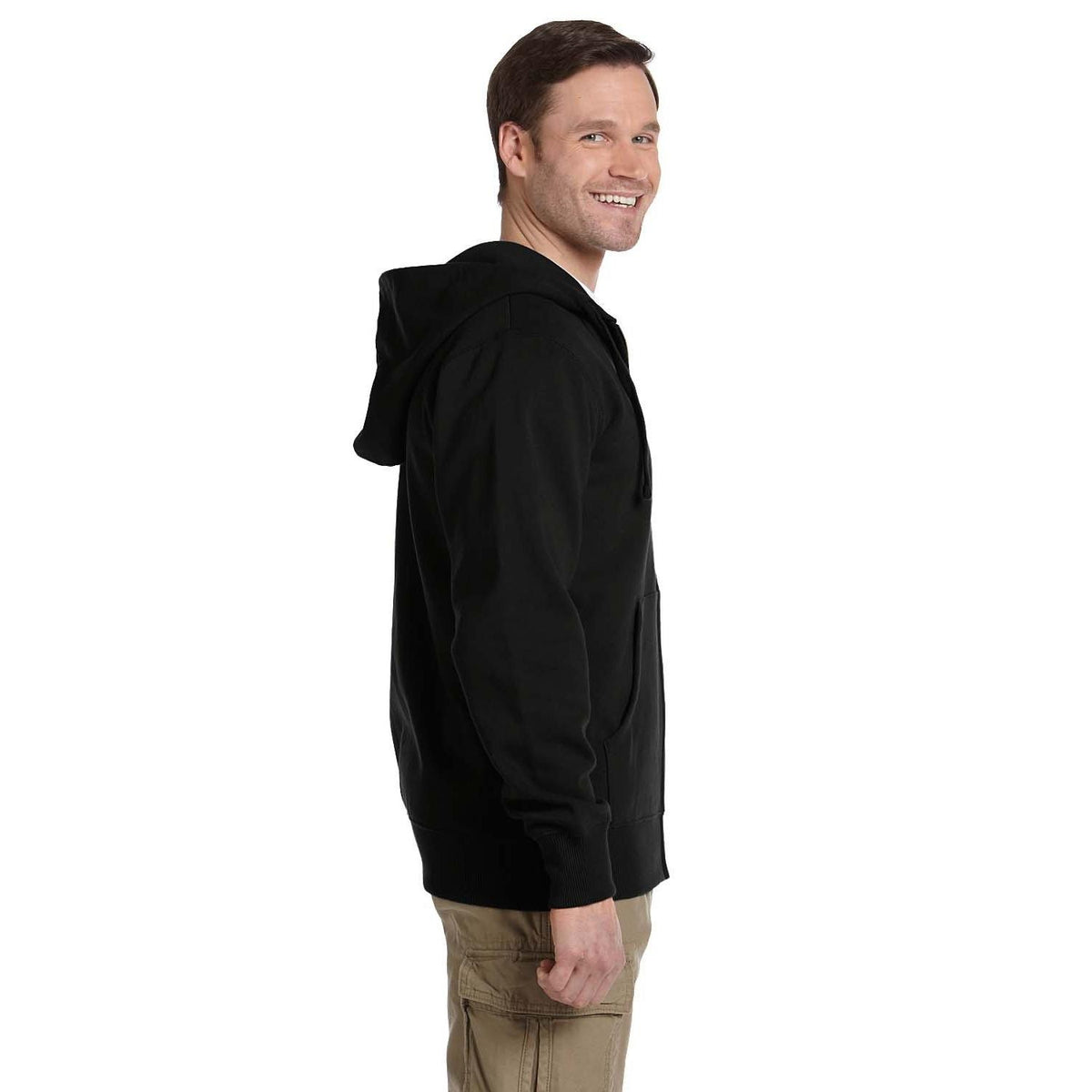 no-logo econscious 9 oz. Organic/Recycled Full-Zip Hood-Men's Layering-econscious-Thread Logic