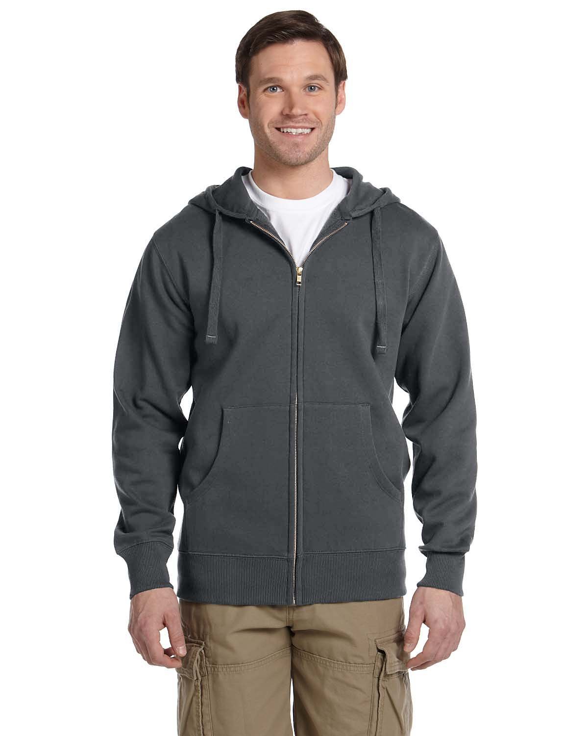 econscious 9 oz. Organic/Recycled Full-Zip Hood-Men's Layering-econscious-Charcoal-S-Thread Logic