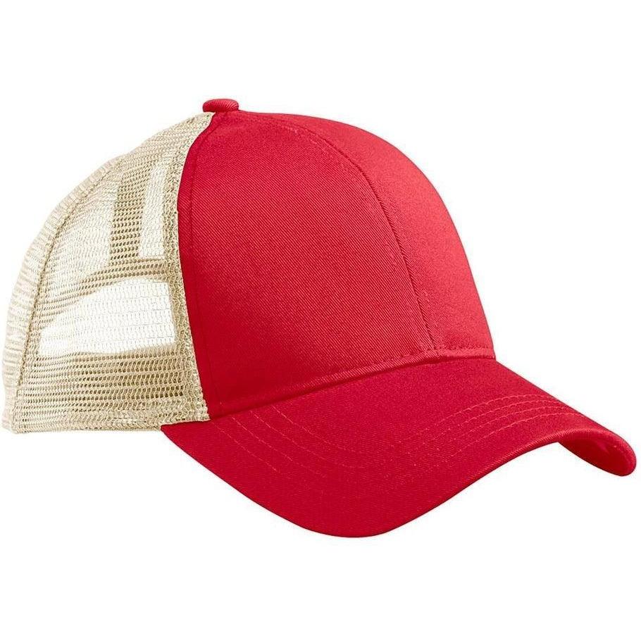 no-logo econscious Eco Trucker Organic/Recycled Hat-Caps-econscious-Red/Oyster-OSFA-Thread Logic