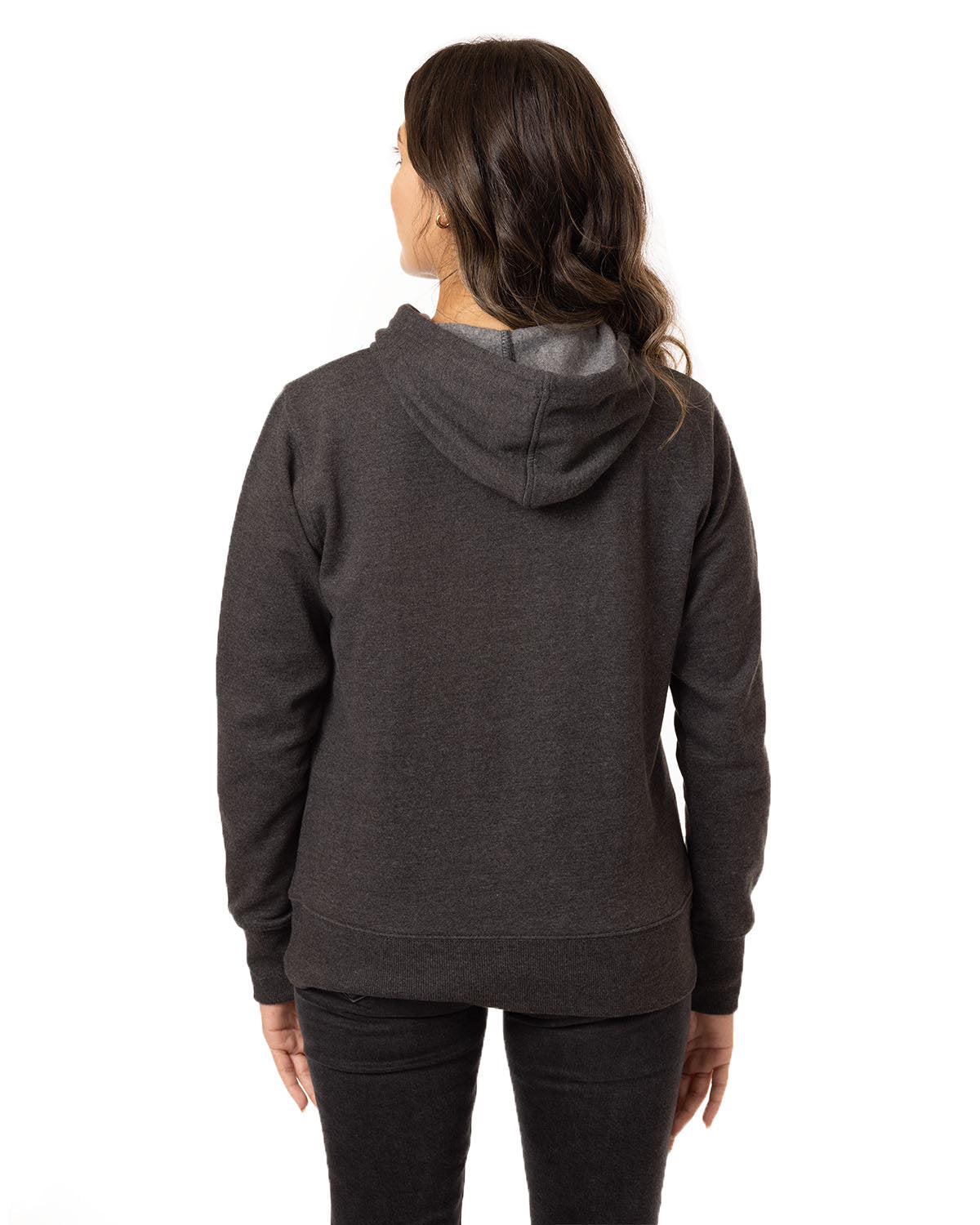 no-logo econscious Ladies 7 oz. Organic/Recycled Heathered Fleece Full-Zip Hood-Ladies Layering-econscious-Thread Logic