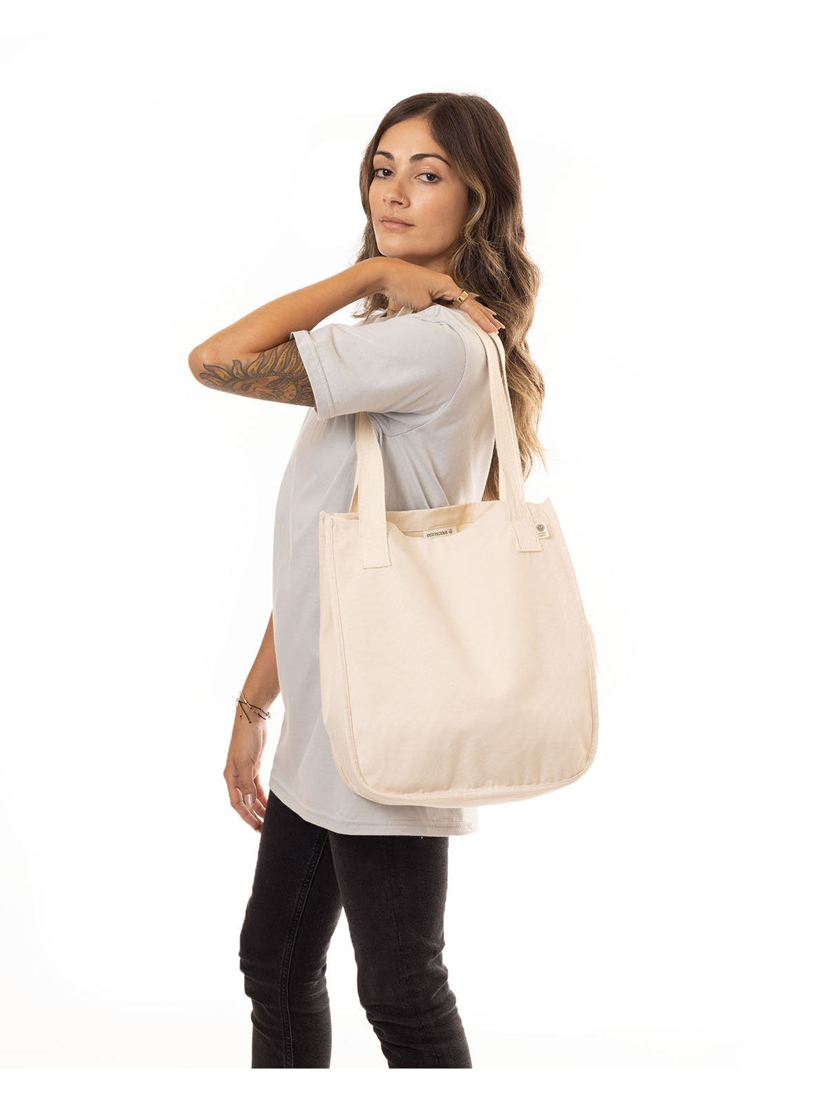 no-logo econscious Organic Cotton Canvas Market Tote-Bags-econscious-Natural-Thread Logic