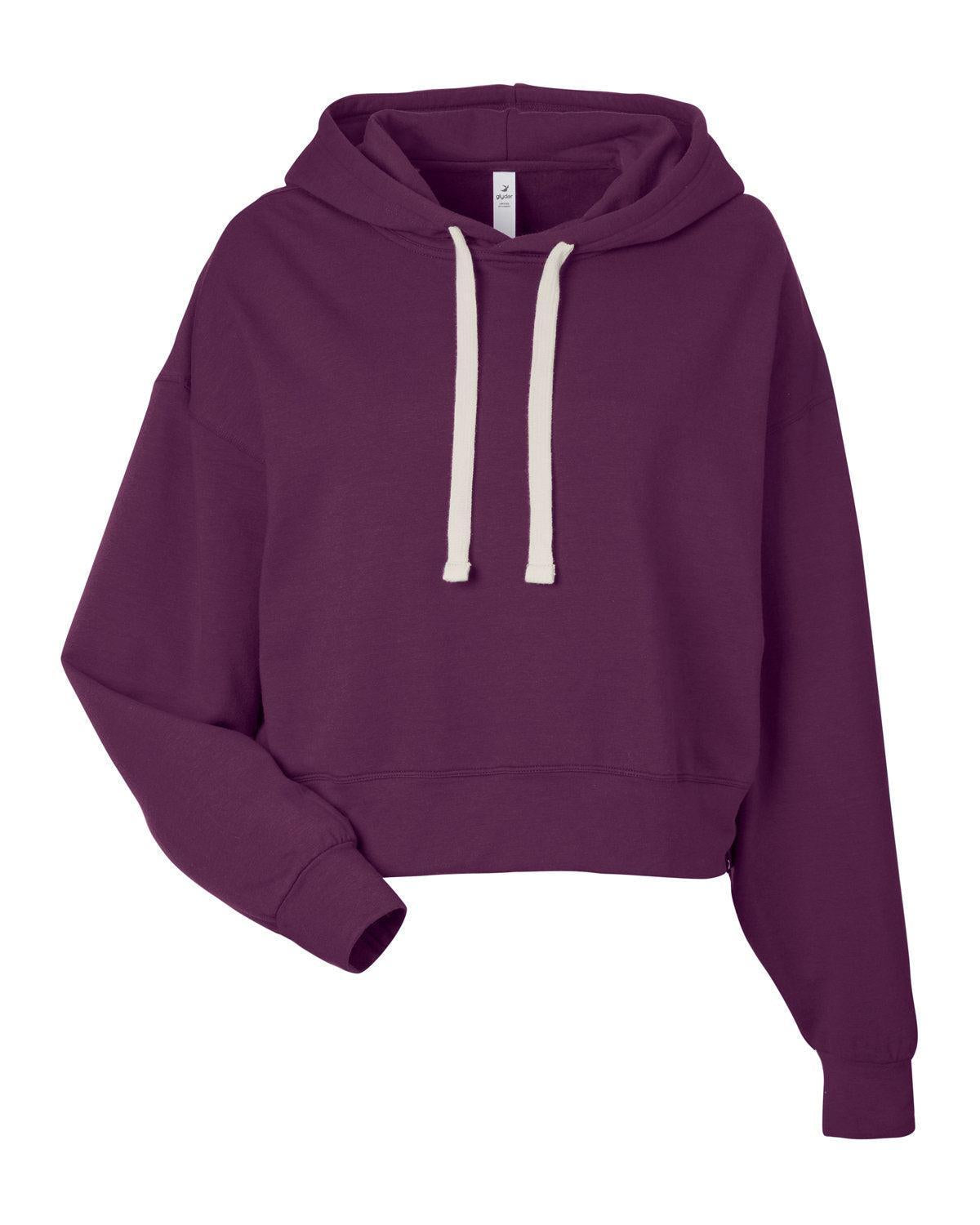 Glyder Women's Vintage Oversized Cropped Hooded Sweatshirt