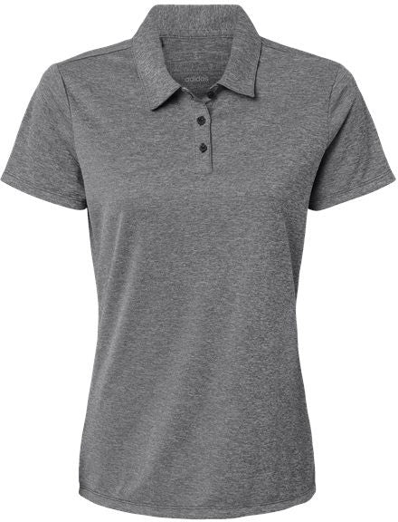 no-logo Adidas Ladies Heathered Polo-Adidas-Black Melange-S-Thread Logic