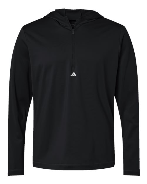 Adidas Lightweight Performance Quarter Zip Hooded Pullover Thread Logic