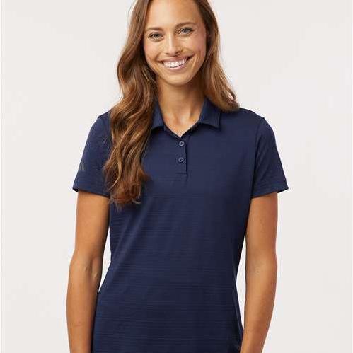 no-logo Adidas Ladies Textured Stripe Polo-Adidas-Thread Logic