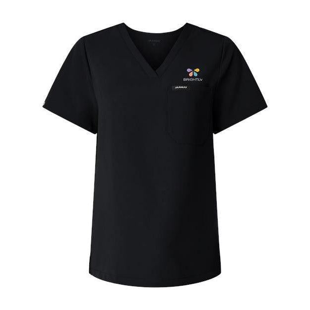 no-logo Jaanuu Ladies Rhena Essential 1-Pocket Scrub V-Neck Top-Thread Logic-Thread Logic