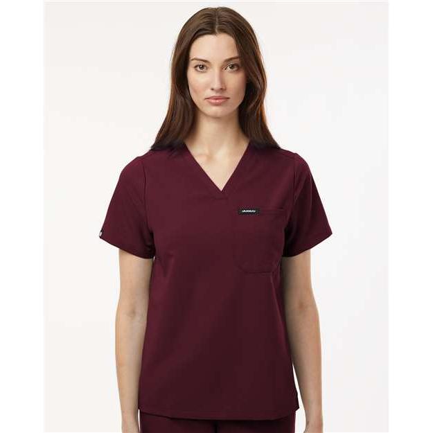 no-logo Jaanuu Ladies Rhena Essential 1-Pocket Scrub V-Neck Top-Thread Logic-Thread Logic