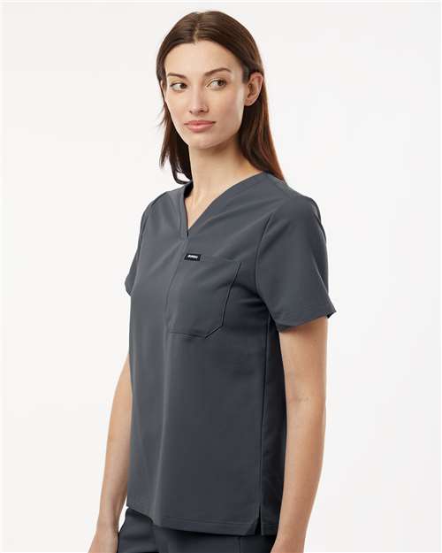 no-logo Jaanuu Ladies Rhena Essential 1-Pocket Scrub V-Neck Top-Thread Logic-Thread Logic