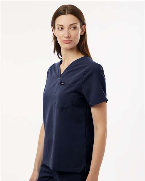 no-logo Jaanuu Ladies Rhena Essential 1-Pocket Scrub V-Neck Top-Thread Logic-Thread Logic