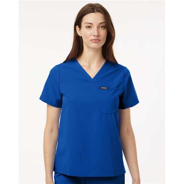 no-logo Jaanuu Ladies Rhena Essential 1-Pocket Scrub V-Neck Top-Thread Logic-Thread Logic