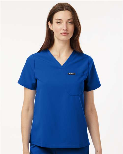 no-logo Jaanuu Ladies Rhena Essential 1-Pocket Scrub V-Neck Top-Thread Logic-Thread Logic