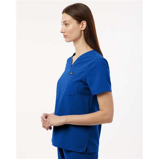 no-logo Jaanuu Ladies Rhena Essential 1-Pocket Scrub V-Neck Top-Thread Logic-Thread Logic
