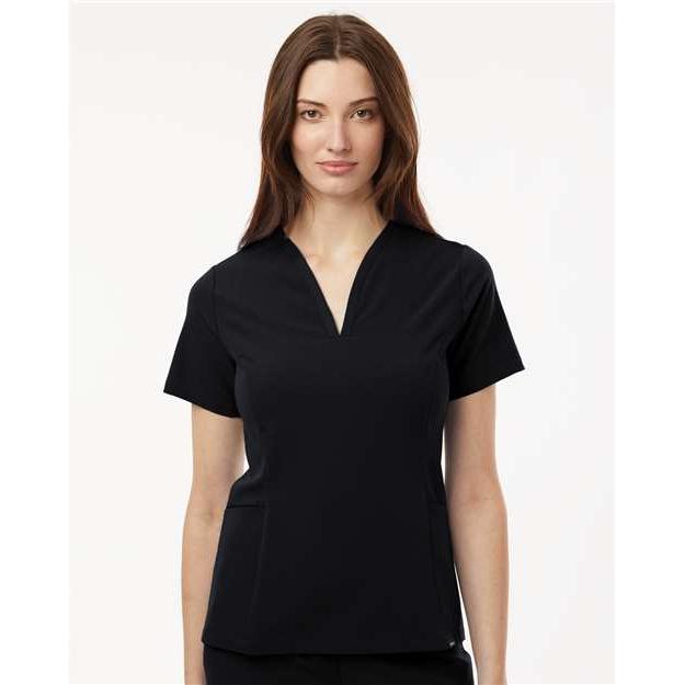 no-logo Jaanuu Ladies Calix Fit & Flare Scrub V-Neck Top-Thread Logic-Thread Logic