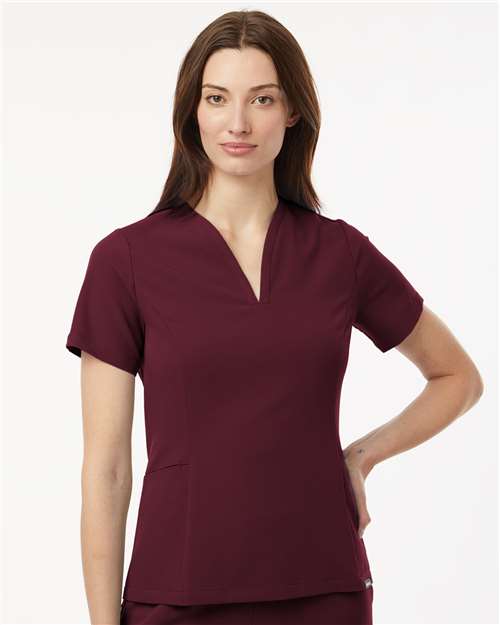 no-logo Jaanuu Ladies Calix Fit & Flare Scrub V-Neck Top-Thread Logic-Thread Logic