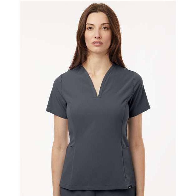 no-logo Jaanuu Ladies Calix Fit & Flare Scrub V-Neck Top-Thread Logic-Thread Logic