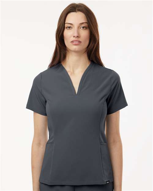 no-logo Jaanuu Ladies Calix Fit & Flare Scrub V-Neck Top-Thread Logic-Thread Logic