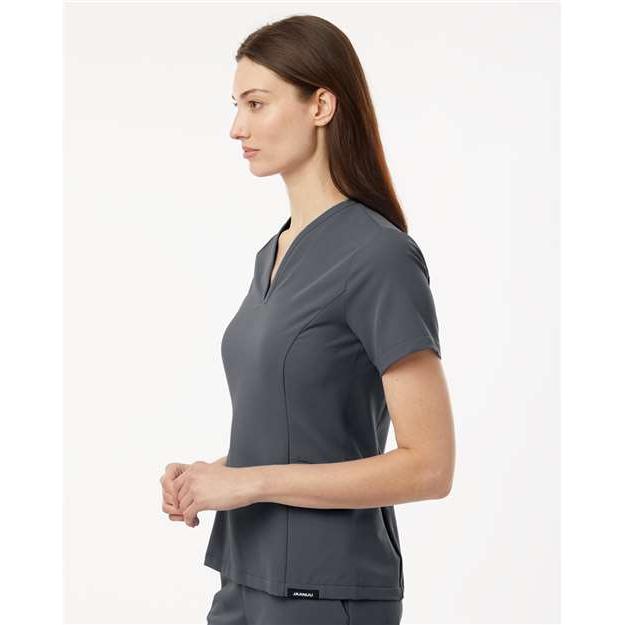 no-logo Jaanuu Ladies Calix Fit & Flare Scrub V-Neck Top-Thread Logic-Thread Logic