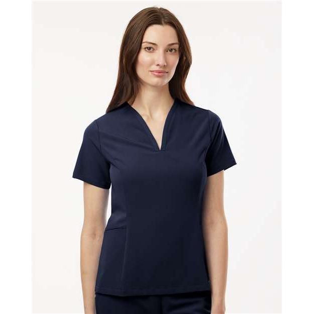 no-logo Jaanuu Ladies Calix Fit & Flare Scrub V-Neck Top-Thread Logic-Thread Logic