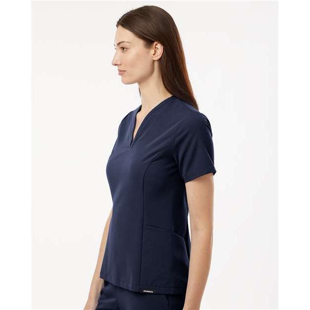 no-logo Jaanuu Ladies Calix Fit & Flare Scrub V-Neck Top-Thread Logic-Thread Logic