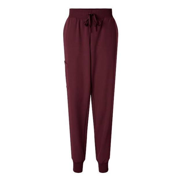 no-logo Jaanuu Ladies Silex Knit-Waist Scrub Joggers (SOLD BLANK)-Jaanuu-Burgundy-XS-Thread Logic