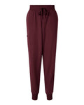 no-logo Jaanuu Ladies Silex Knit-Waist Scrub Joggers (SOLD BLANK)-Jaanuu-Burgundy-XS-Thread Logic