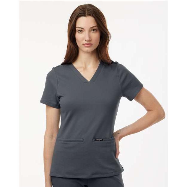 no-logo Jaanuu Ladies Cesi Ultrasoft Scrub V-Neck Top-Thread Logic-Thread Logic