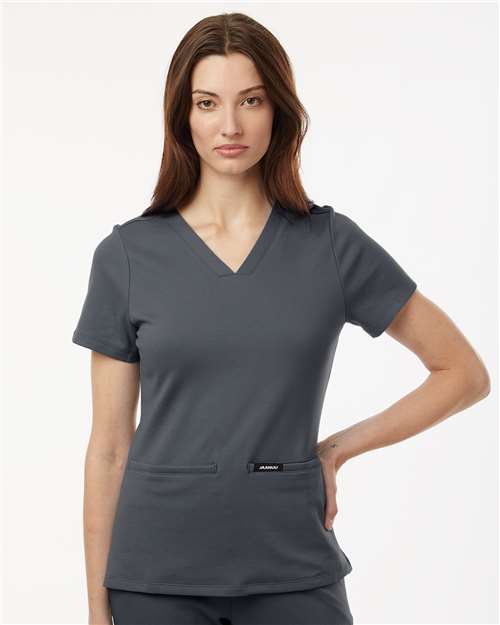 no-logo Jaanuu Ladies Cesi Ultrasoft Scrub V-Neck Top-Thread Logic-Thread Logic