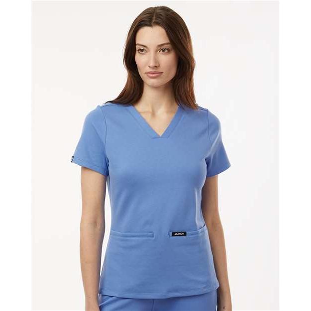 no-logo Jaanuu Ladies Cesi Ultrasoft Scrub V-Neck Top-Thread Logic-Thread Logic