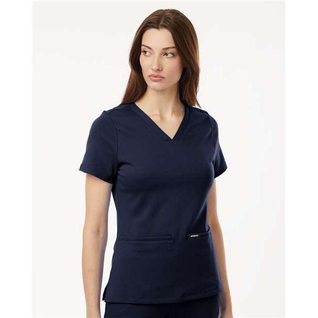 no-logo Jaanuu Ladies Cesi Ultrasoft Scrub V-Neck Top-Thread Logic-Thread Logic