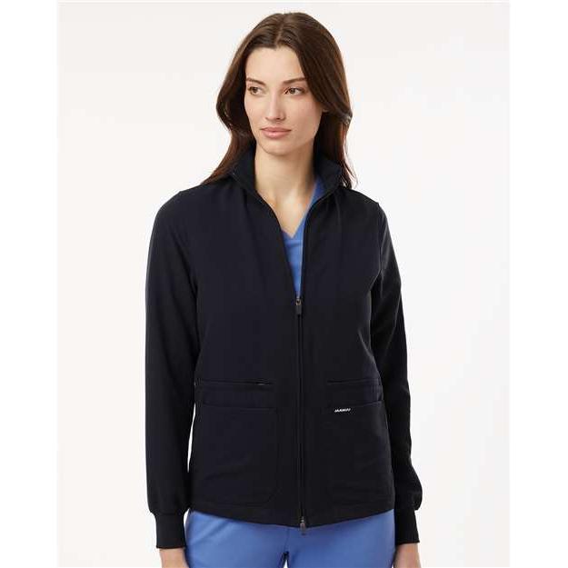 no-logo Jaanuu Ladies Ceri Essential Full-Zip 6-Pocket Scrub Jacket-Thread Logic-Thread Logic