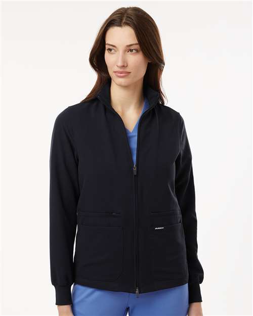 no-logo Jaanuu Ladies Ceri Essential Full-Zip 6-Pocket Scrub Jacket-Thread Logic-Thread Logic