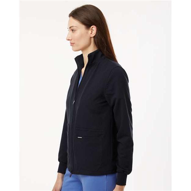 no-logo Jaanuu Ladies Ceri Essential Full-Zip 6-Pocket Scrub Jacket-Thread Logic-Thread Logic