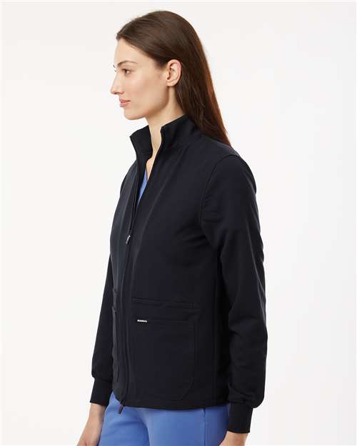 no-logo Jaanuu Ladies Ceri Essential Full-Zip 6-Pocket Scrub Jacket-Thread Logic-Thread Logic