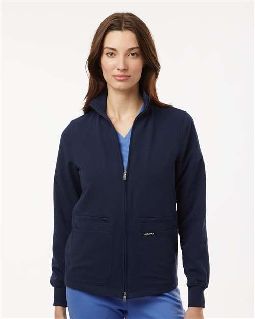 no-logo Jaanuu Ladies Ceri Essential Full-Zip 6-Pocket Scrub Jacket-Thread Logic-Thread Logic